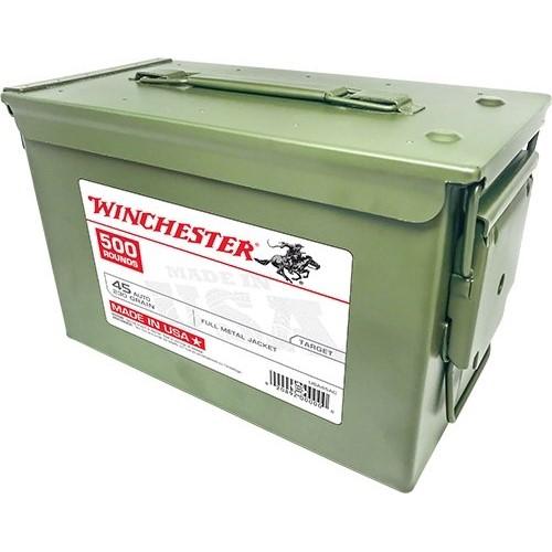 Winchester USA Ammo Can 45 Auto 230 FMJ 910 fps 500/ct Ammo - Winchester