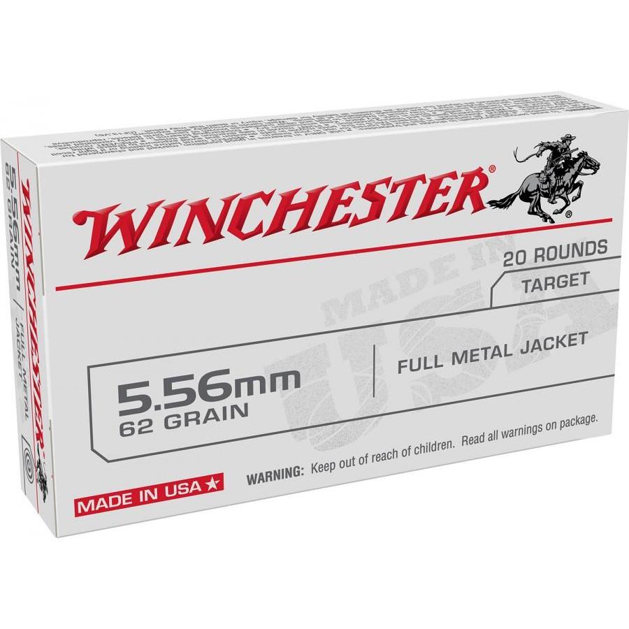 Winchester USA Rifle Ammunition 5.56mm 62 gr. FMJ 3100 fps 20/ct - Winchester