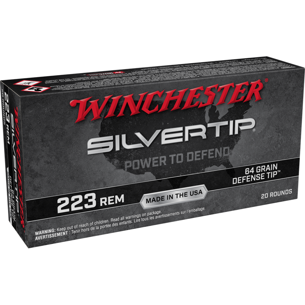 Winchester Silvertip Defender Rifle Ammuniton .223 Rem 64 gr. Defense Tip 2700 fps 20/ct - Winchester