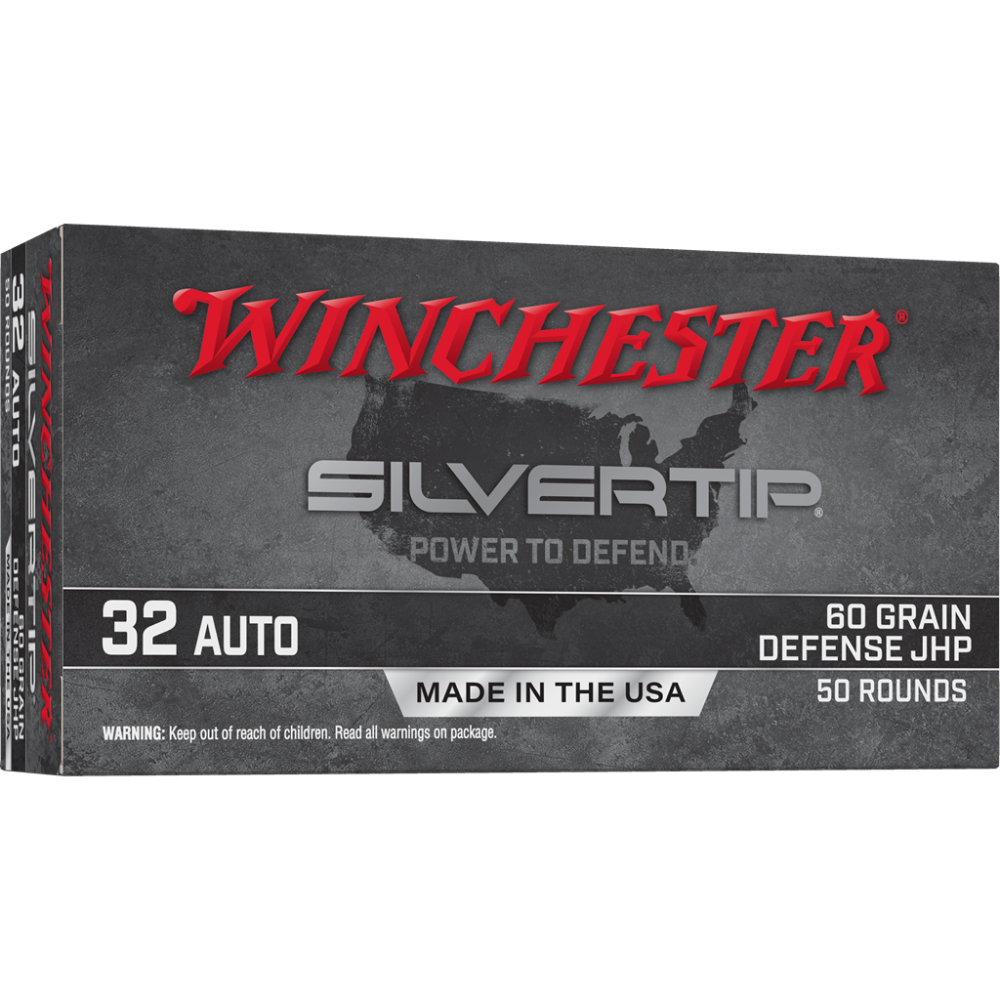 Winchester Silvertip Handgun Ammunition 32 Auto 60 gr. JHP 970 fps 50/ct - Winchester