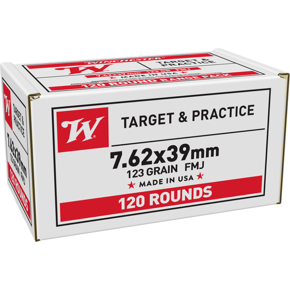 Winchester USA Rifle Ammunition 7.62x39mm 123 gr. FMJ 2355 fps 120/ct (Bulk) - Winchester