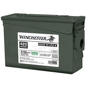 Winchester USA Lake City M855 Green Tip Rifle Ammunition 5.56mm 62 gr. 3060 fps 420/ct (Ammo Can) - Winchester