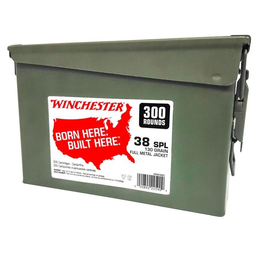 Winchester USA Handgun Ammunition .38 Spl 130 gr. FMJ 800 fps 300/ct - Winchester