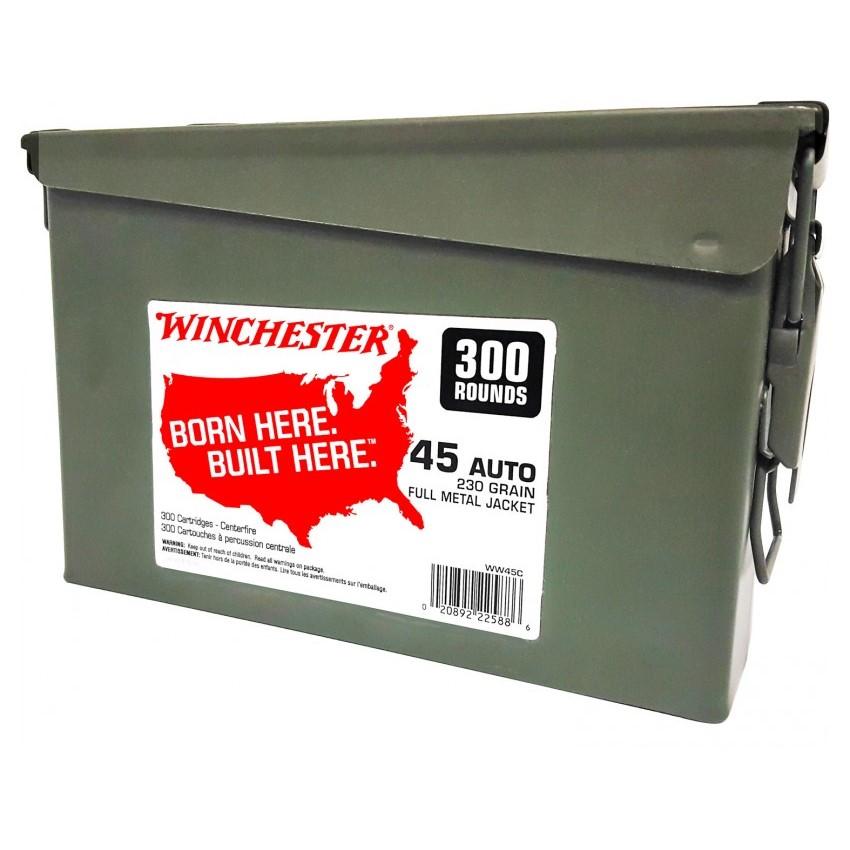 Winchester Handgun Ammunition .45 ACP 230 gr. FMJ 835 fps 300/ct - Winchester