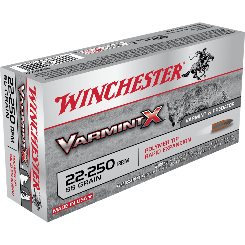 Winchester Varmint X Rifle Ammunition .22-250 Rem 55 gr. PT 3680 fps 20/ct - Winchester