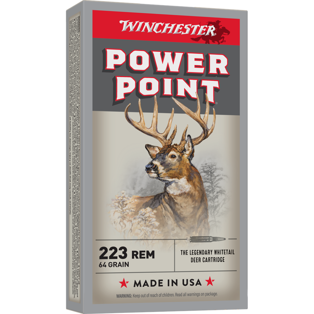 Winchester Power Point Rifle Ammunition .223 Rem 64 gr. PSP 3020 fps 20/ct - Winchester