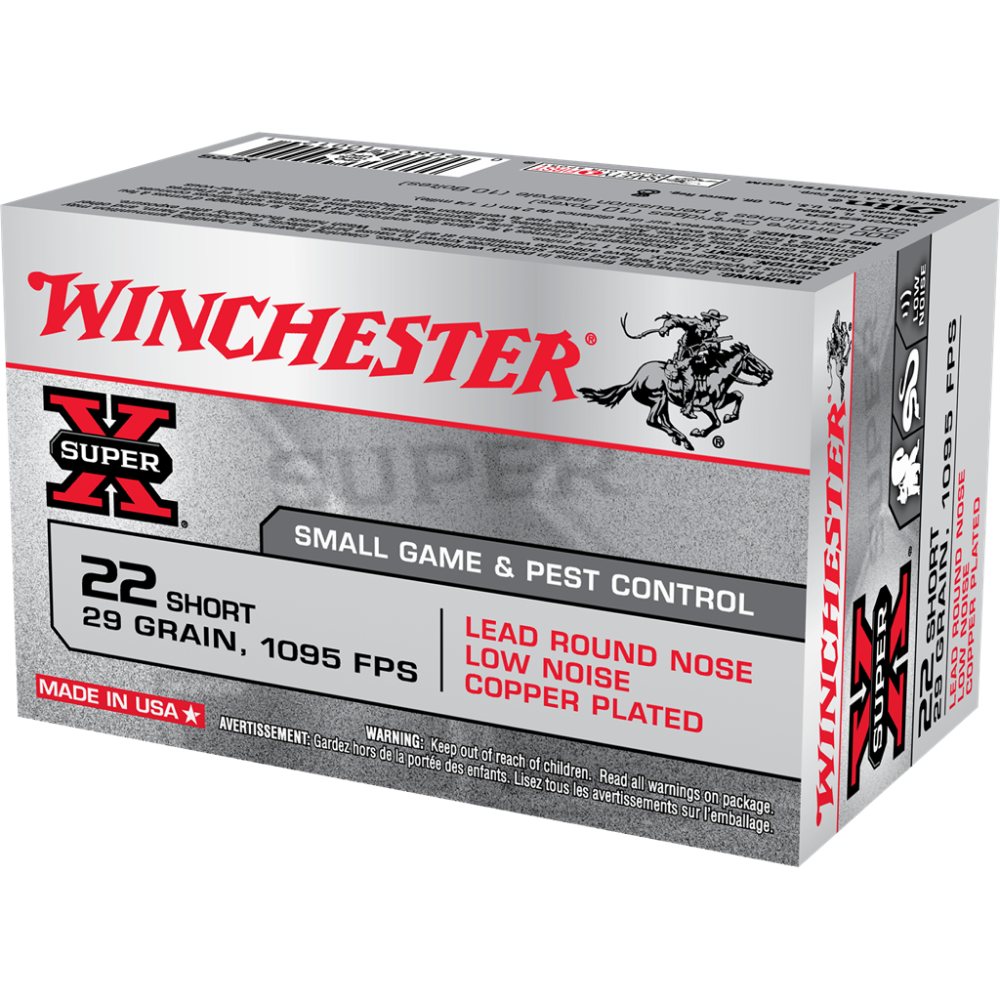 Winchester Super-X Rimfire Ammunition .22 Short 29 gr. PS 1095 fps 50/ct - Winchester