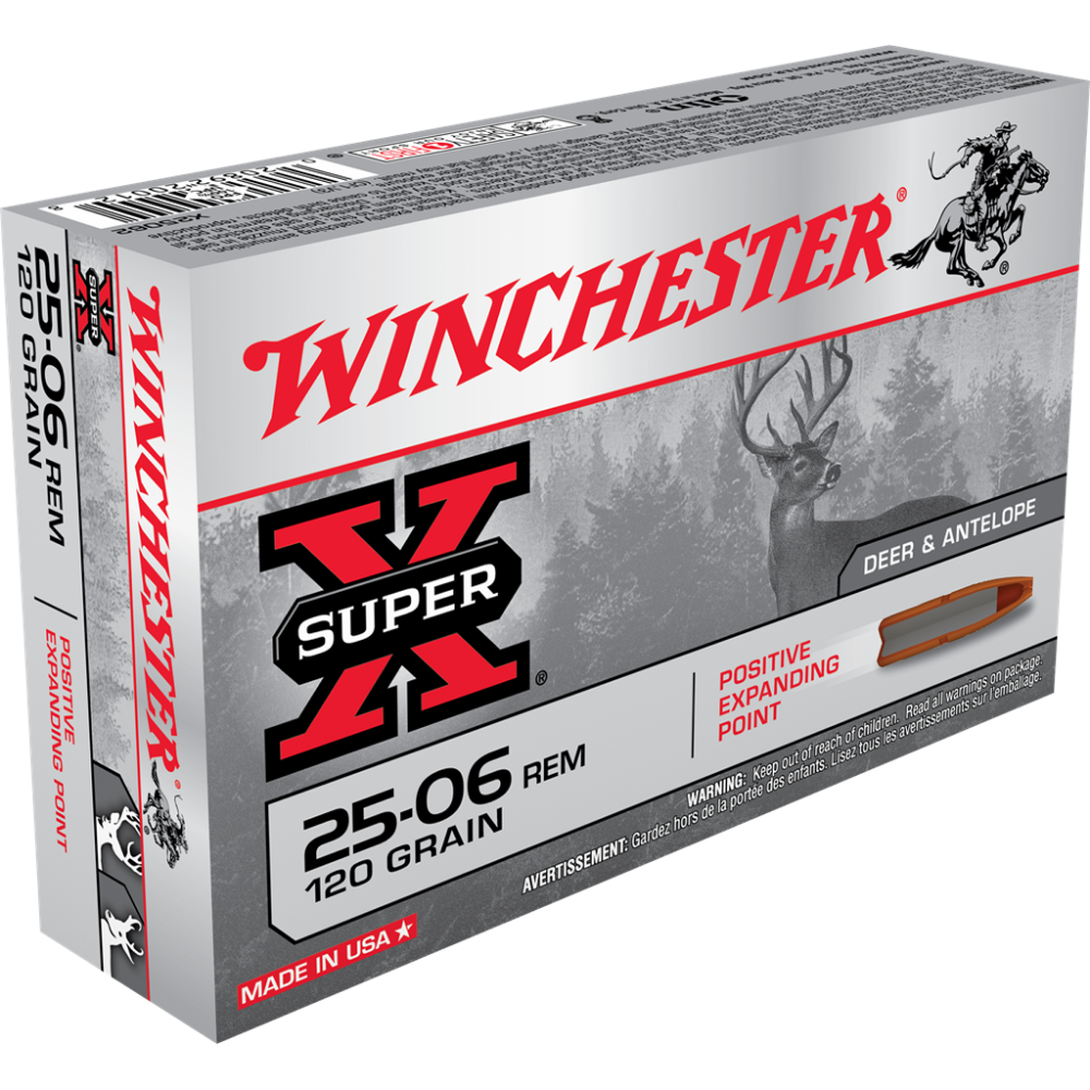 Winchester Super-X Rifle Ammunition .25-06 Rem 120 gr. JHP 2990 fps 20/ct - Winchester