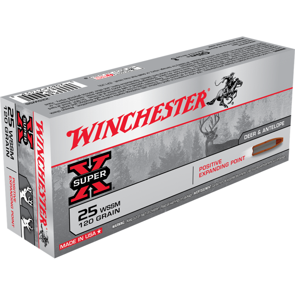 Winchester Super-X Rifle Ammunition .25 WSSM 120 gr. JHP 2990 fps 20/ct - Winchester