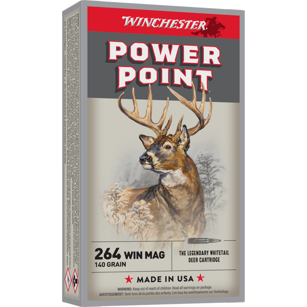 Winchester Power Point Rifle Ammunition .264 Win Mag 140 gr. PSP 3030 fps 20/ct - Winchester