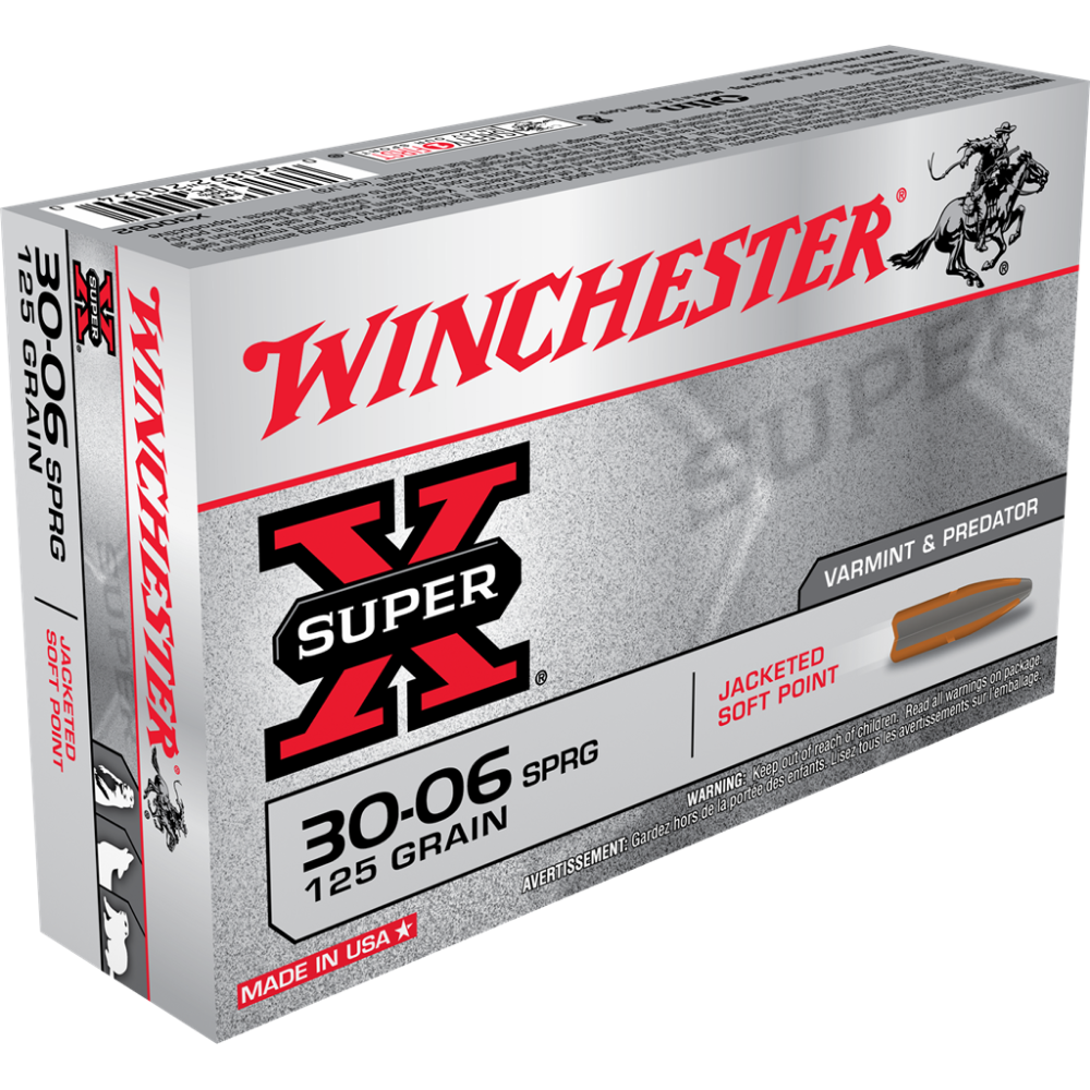 Winchester Super-X Rifle Ammunition .30-06 Sprg 125 gr. PSP 3140 fps 20/ct - Winchester