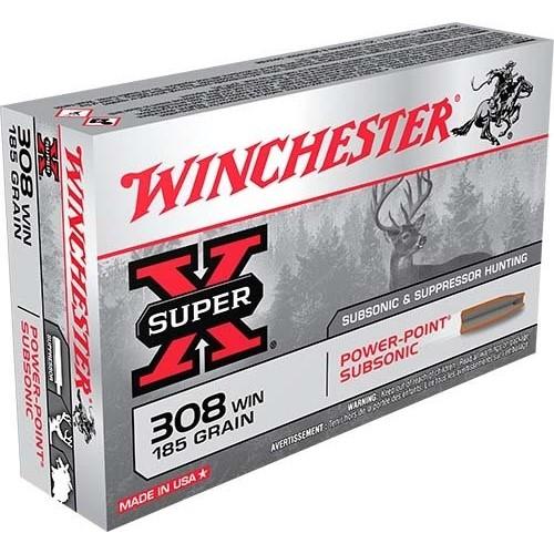 Winchester Super-X Subsonic Rifle Ammunition .308 WIN 185 gr.  HP 1060 fps 20/ct - Winchester