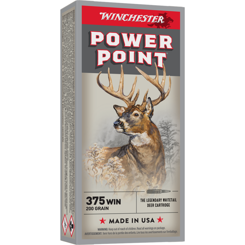 Winchester Super-X Power Point Rifle Ammunition .375 Win 200 gr. SP 2200 fps 20/ct - Winchester