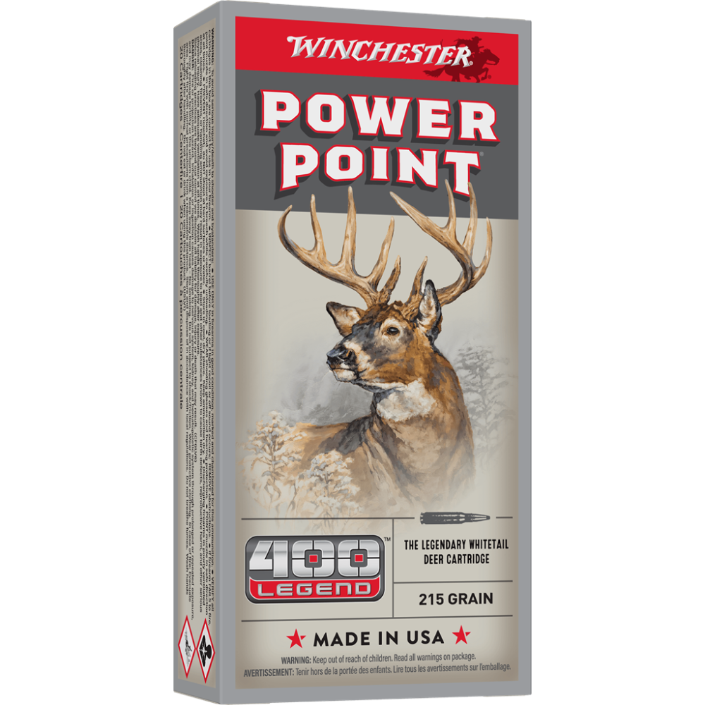 Winchester Power Point Rifle Ammunition 400 Legend 215 gr. SP 2250 fps 20/ct - Winchester