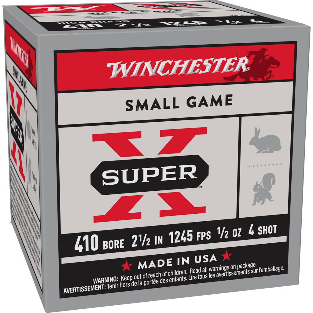 Winchester Super-X High-Brass Shotshells .410 ga 2-1/2" 1/2 oz 1245 fps #4 25/ct - Winchester