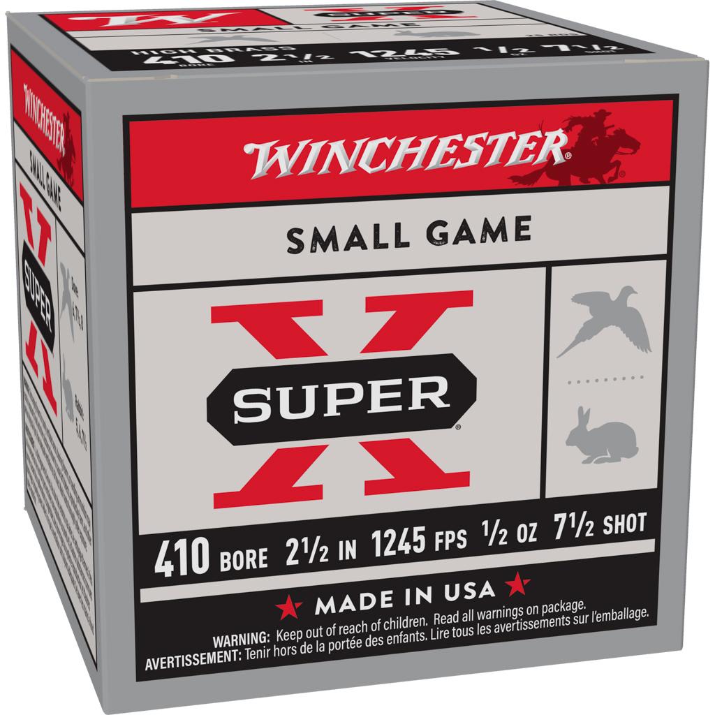 Winchester Super-X High-Brass Shotshells .410 ga 2-1/2" 1/2 oz 1245 fps #7.5 25/ct - Winchester