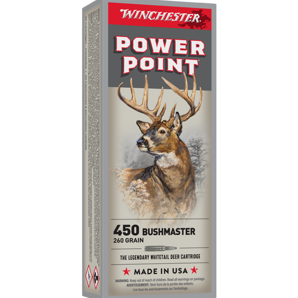 Winchester Super-X Rifle Ammunition .450 Bushmaster 260 gr. SP 2110 fps 20/ct - Winchester