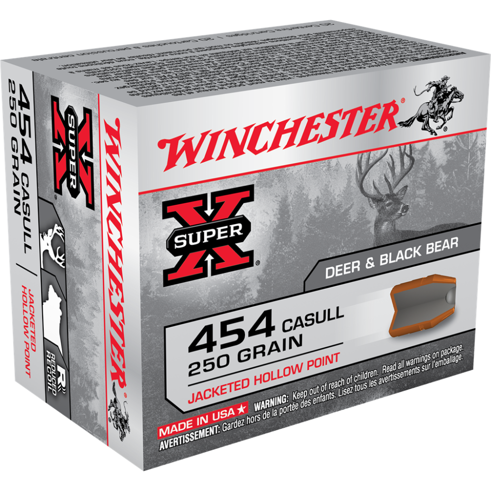 Winchester Super-X Handgun Ammunition .454 Casull 250 gr. JHP 1300 fps 20/ct - Winchester