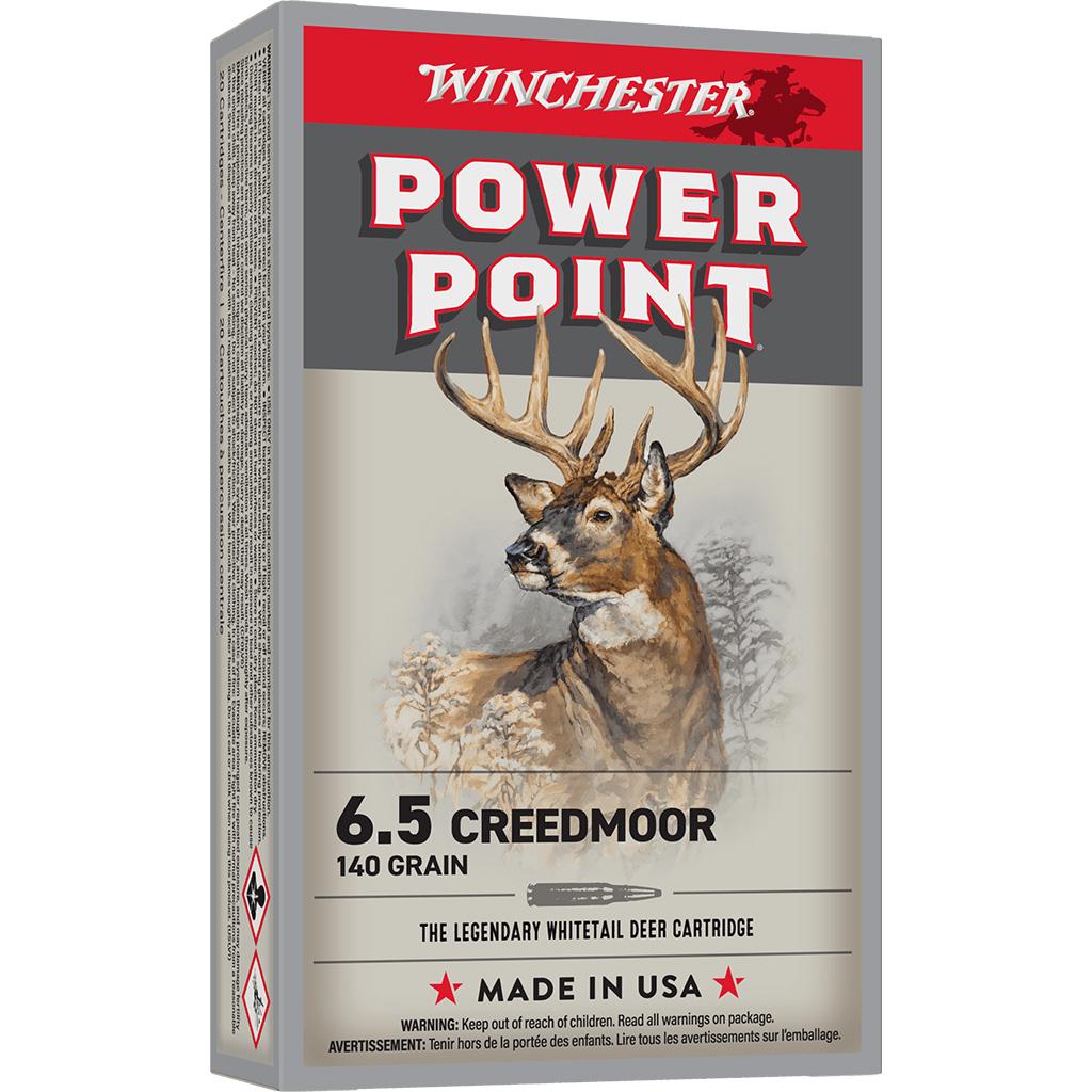 Winchester Power Point Rifle Ammunition 6.5 Creedmoor 140gr PSP 2730 fps 20/ct - Winchester