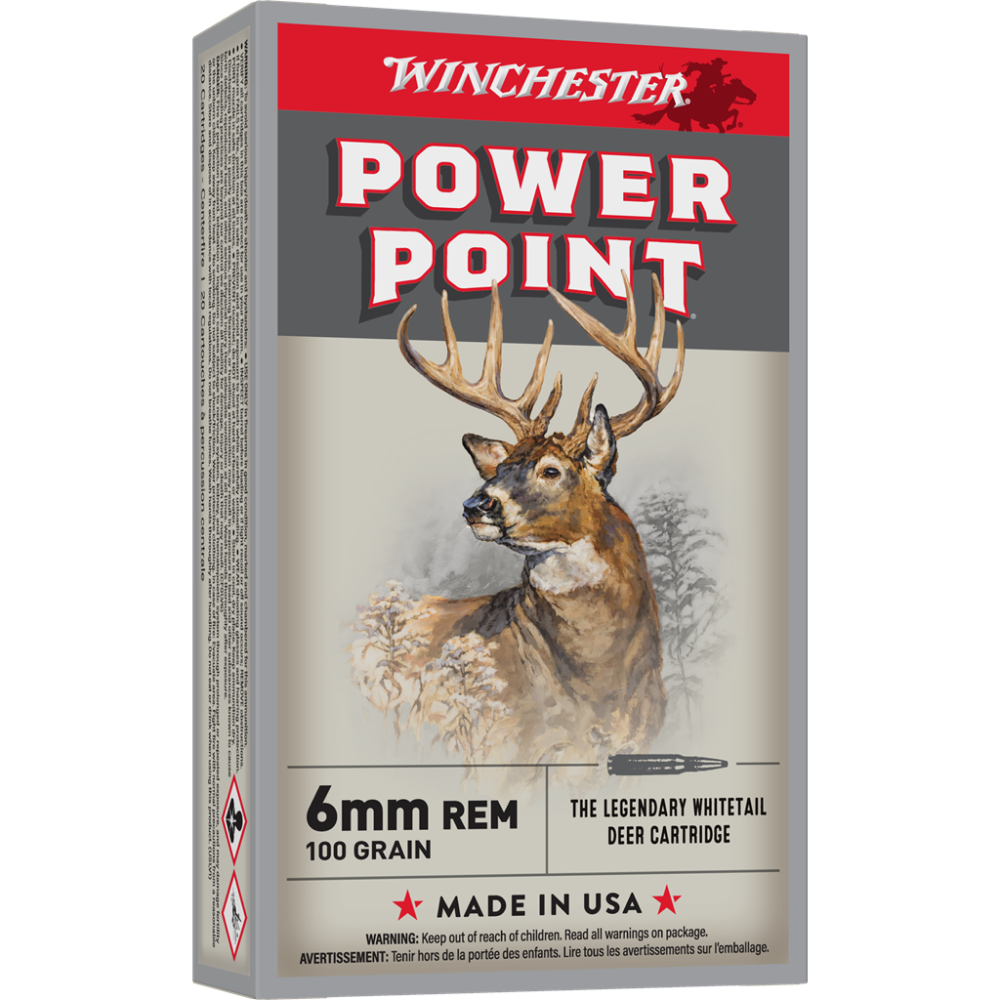 Winchester Super-X Power Point Rifle Ammunition 6mm Rem 100 gr. PSP 3100 fps 20/ct - Winchester