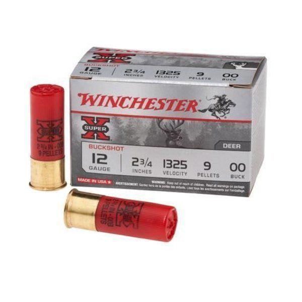 Winchester Super-X Buckshot 12 ga 2 3/4 9 plts #00 1350 fps - 15/box