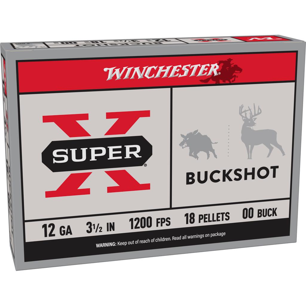 Winchester Super-X Buckshot Shotshells 12 ga 3-1/2" 1200 fps #00 5/ct - Winchester