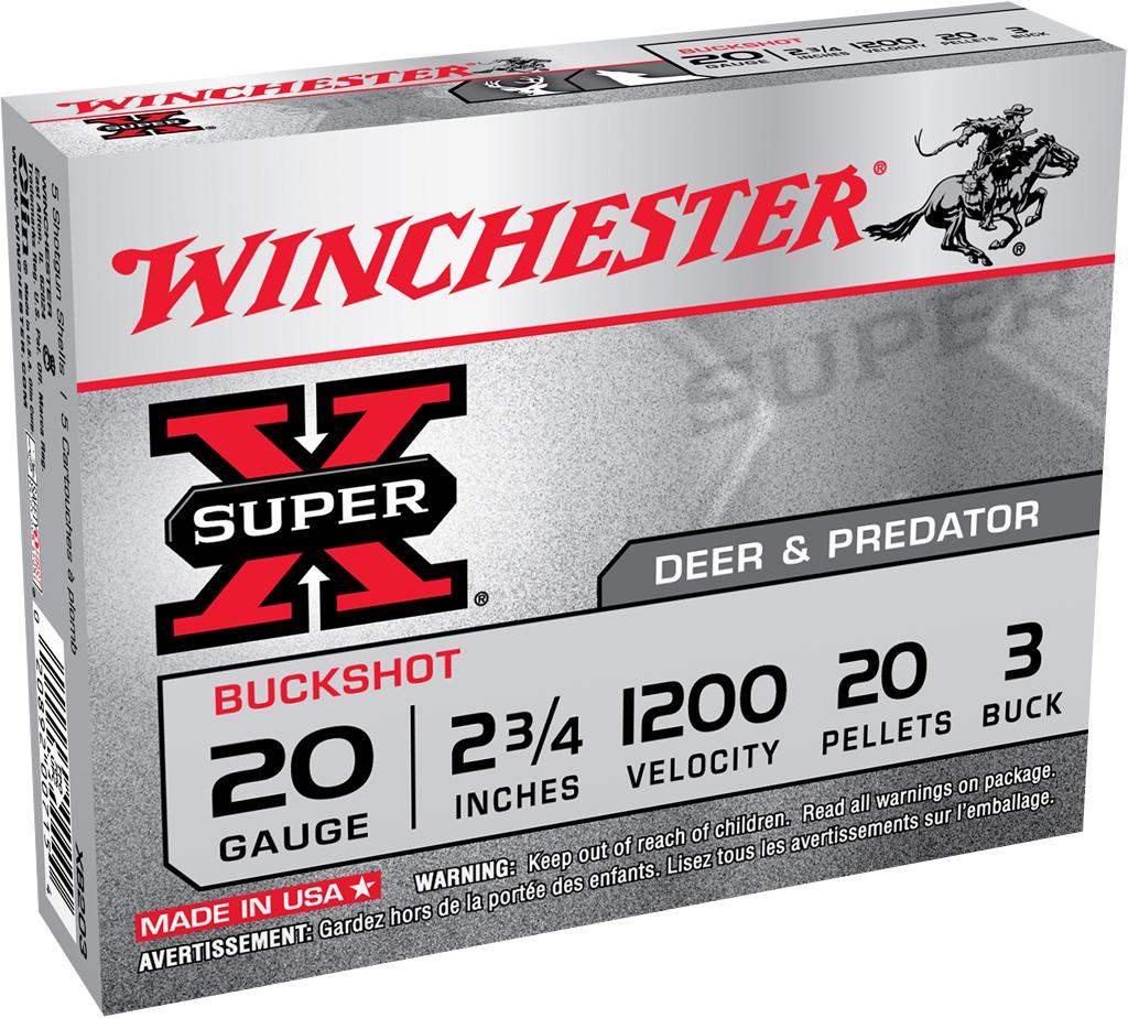 Winchester Super X Buckshot Shotshells 20 ga 2-3/4" 1200 fps #3 15/ct - Winchester