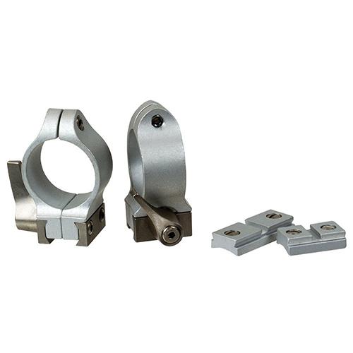 Muzzleloading Systems QuickLever Rings & Base Set - G-Series 1" Medium, Silver - Muzzleloading Technologies