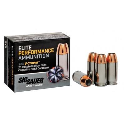 Sig Sauer Elite Performance Pistol Ammunition .380 ACP 90 gr Elite V-Crown JHP Box 20 - Sig Sauer