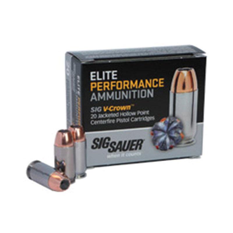 Sig Elite V-Crown Handgun Ammunition 10mm Auto 200gr JHP 1060 fps 20/ct - Sig Sauer