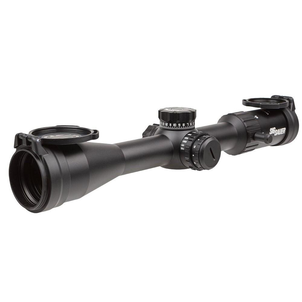 Sig Sauer Whiskey 4 Rifle Scope 4-16x44 30mm FFP MOA Milling Hunter 2.0 Non-Illum Exposed Zero Stop Side Focus - Black - Sig Sauer