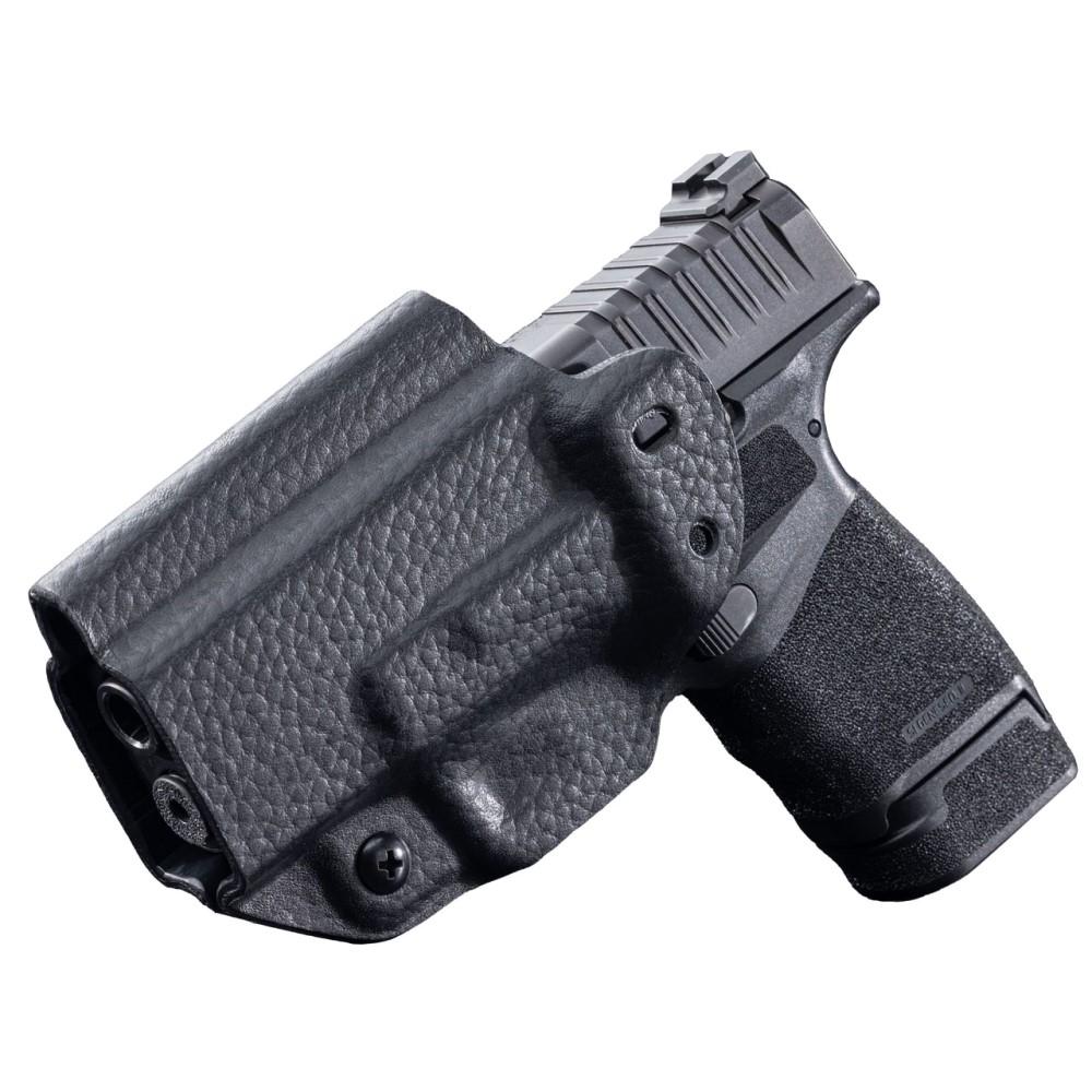 Mission First Tactical Leather Hybrid IWB/OWB Holster for Springfield HellCat Black Ambi - Mission First Tactical