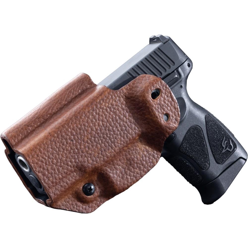 Mission First Tactical Leather Hybrid IWB/OWB Holster for Taurus PT111/G2/G2C/G2S/G3c Brown Ambi - Mission First Tactical