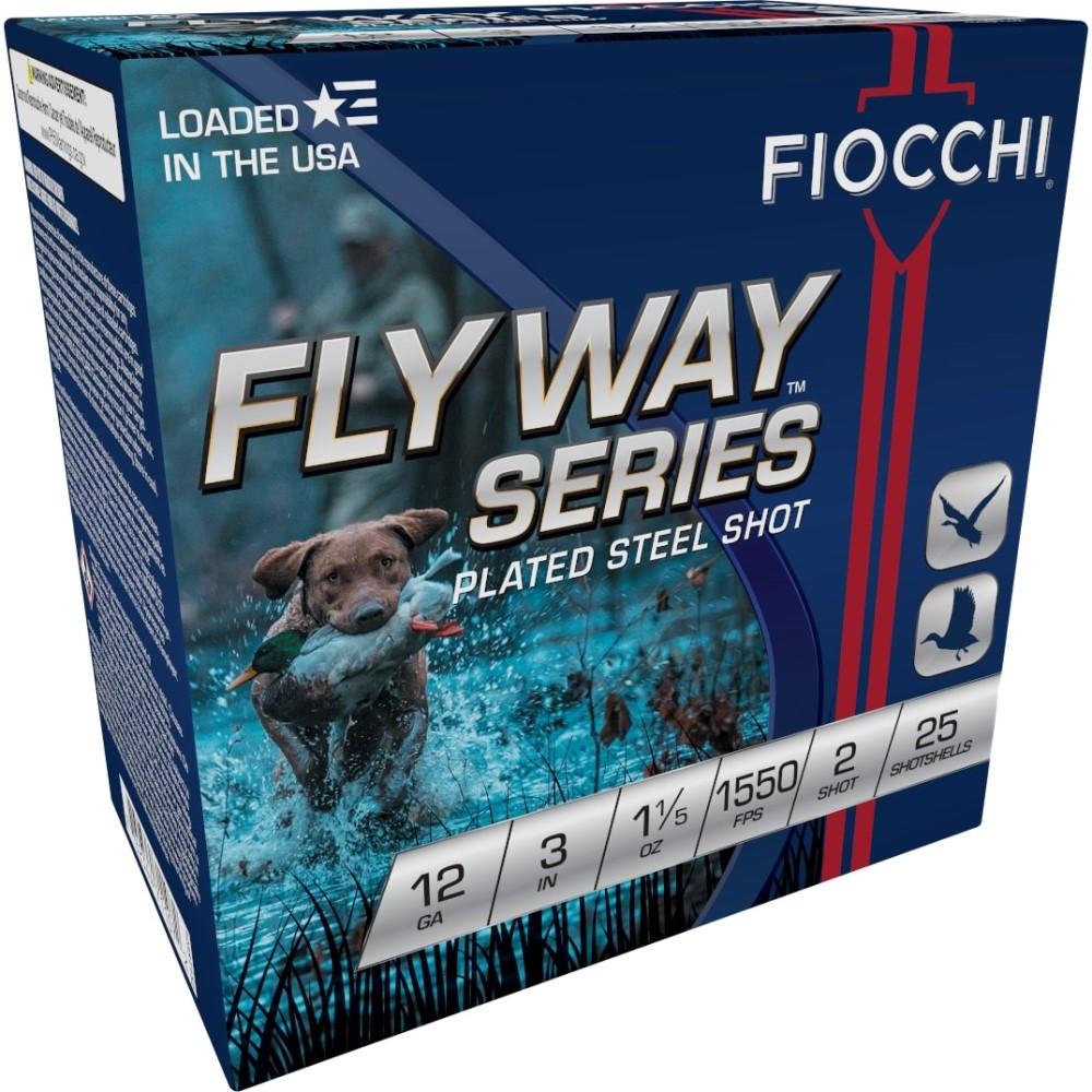 Fiocchi Flyway Steel Shotshells 12ga 3" 1-1/5oz 1550fps #2 25/ct - Fiocchi