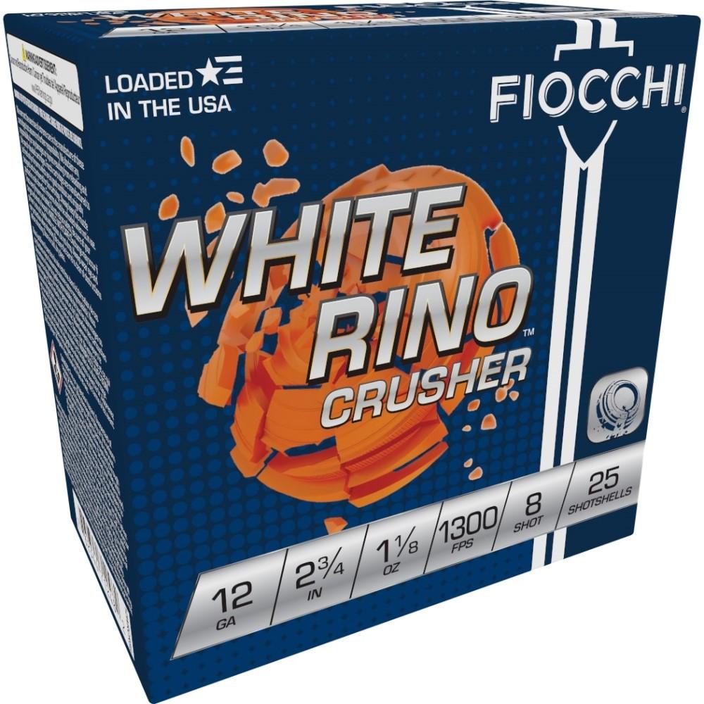 タン濃芯白8、ニードル2、グリス１個 Fiocchi White Rino Crusher Shotshells 12 ga 2-3/4