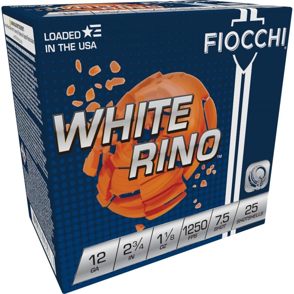 Fiocchi Exacta White Rino Shotshells 12ga 2-3/4" 1-1/8oz 1250 fps #7.5 25/ct - Fiocchi