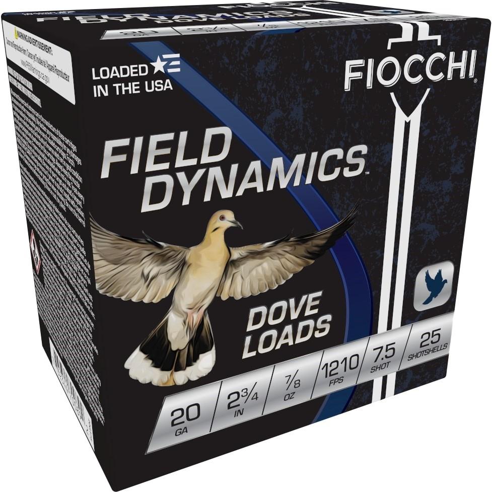 Fiocchi Lead Dove & Quail Shotshells 20ga 2-3/4 in 7/8 oz #7.5 1210 fps 25/ct - Fiocchi