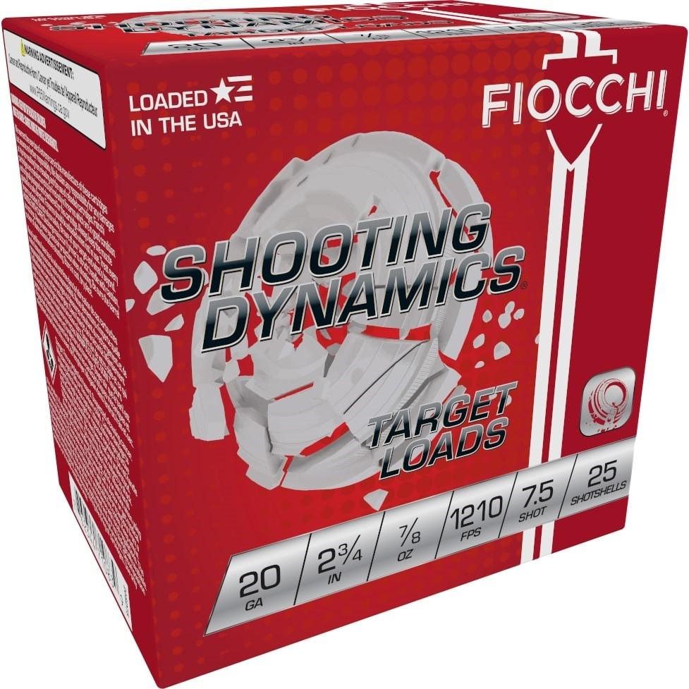 Fiocchi Shooting Dynamics Shotshells  20ga 2-3/4in 7/8 oz #7.5 1210 fps 25/ct - Fiocchi