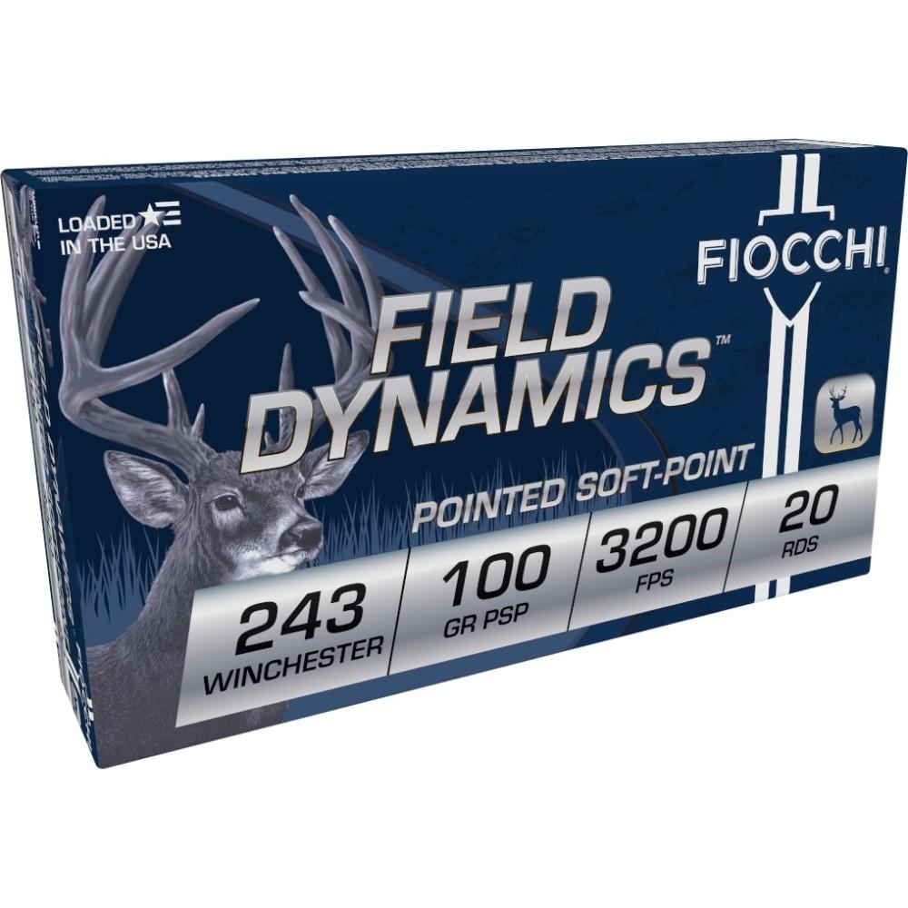 Fiocchi Field Dynamics Rifle Ammunition .243 Win 100 gr PSP 3200 fps 20/ct - Fiocchi