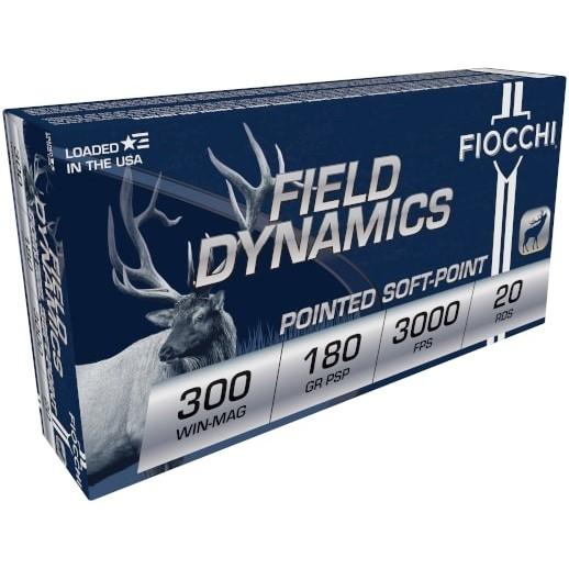 Fiocchi Field Dynamics Rifle Ammunition .300 Win Mag 180 gr PSP 3000 fps 20/ct - Fiocchi