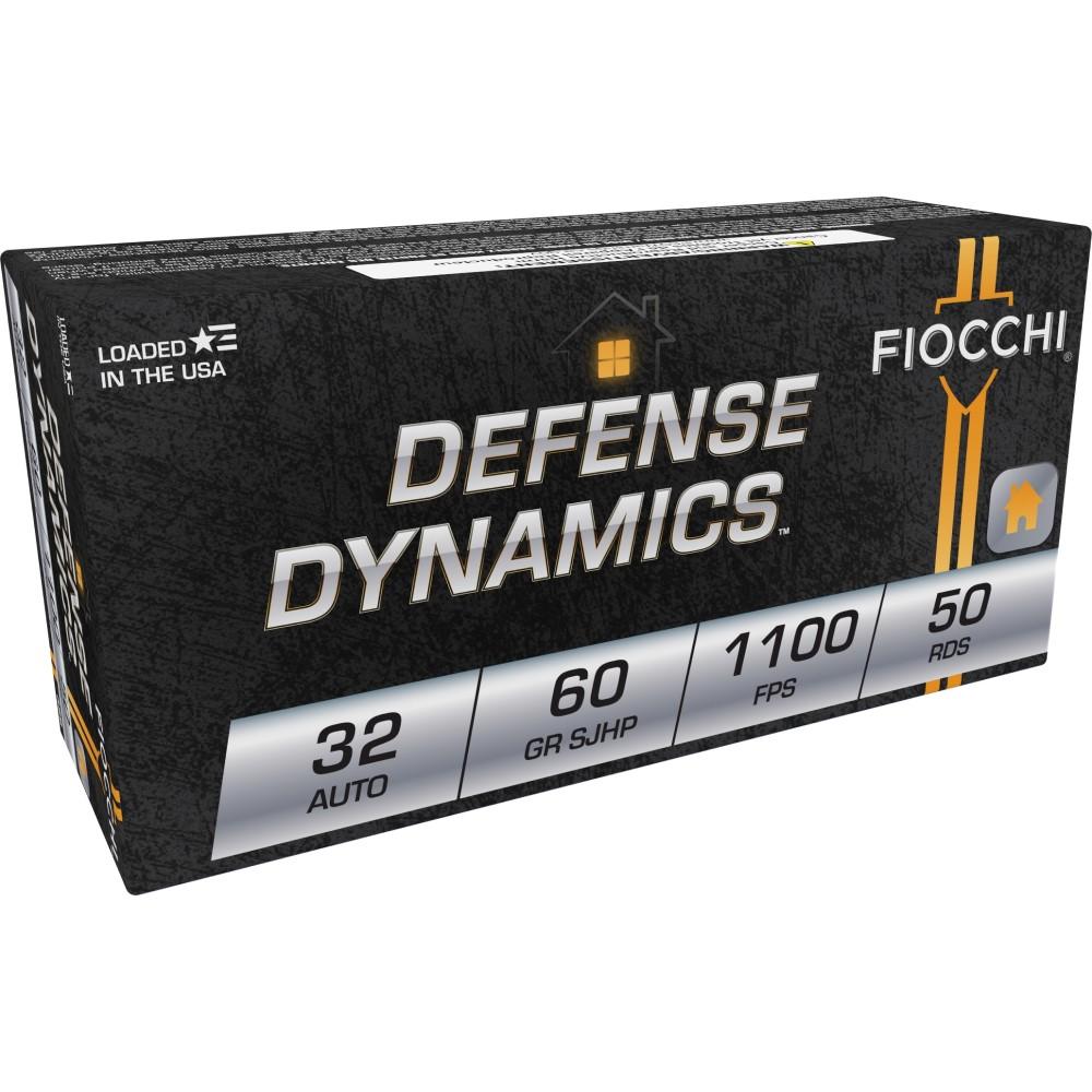 Fiocchi Pistol Shooting Dynamics Handgun Ammunition .32 ACP 60 gr JHP 1100 fps 50/box - Fiocchi