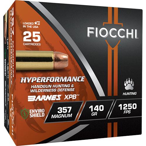 Fiocchi Hyperformance Hunt Handgun Ammunition .357 Rem Mag 140gr HP 1250 fps 25/ct - Fiocchi