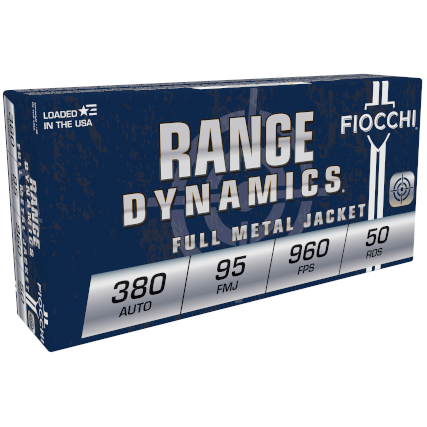 Fiocchi Shooting Dynamics Handgun Ammunition .380 ACP 95 gr FMJ 960 fps 1000/ct - Fiocchi