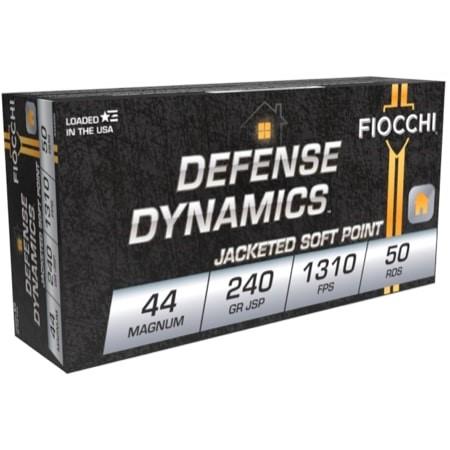 Fiocchi Pistol Shooting Dynamics Handgun Ammunition .44 Mag 240 gr JSP 1310 fps 50/box - Fiocchi