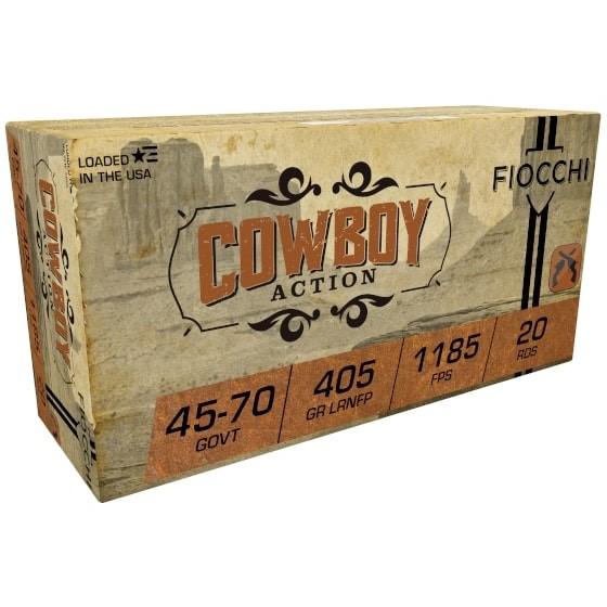 Fiocchi Cowboy Rifle Ammunition .45-70 Govt 405 gr LRNFP 1185 fps 20/ct - Fiocchi