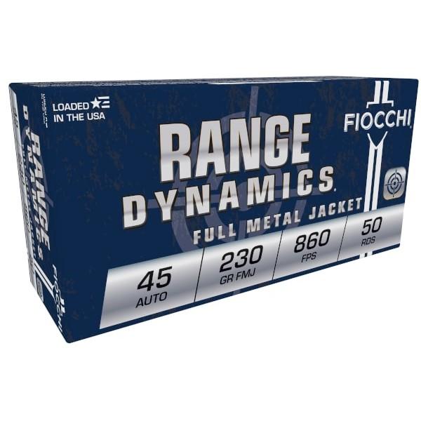 Fiocchi Pistol Shooting Dynamics Handgun Ammunition .45 ACP 230 gr FMJ 860 fps 50/ct CASE - Fiocchi