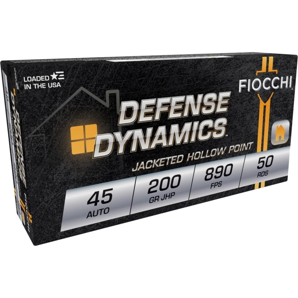 Fiocchi Pistol Shooting Dynamics Handgun Ammunition .45 ACP 200 gr JHP 890 fps 50/box - Fiocchi