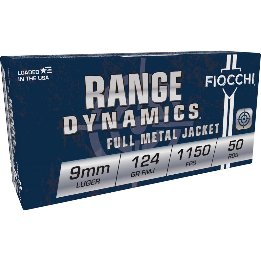 Fiocchi Pistol Shooting Dynamics Handgun Ammunition 9mm Luger 124 gr FMJ 1150 fps 1000/Case (20-50/ct Boxes) - Fiocchi