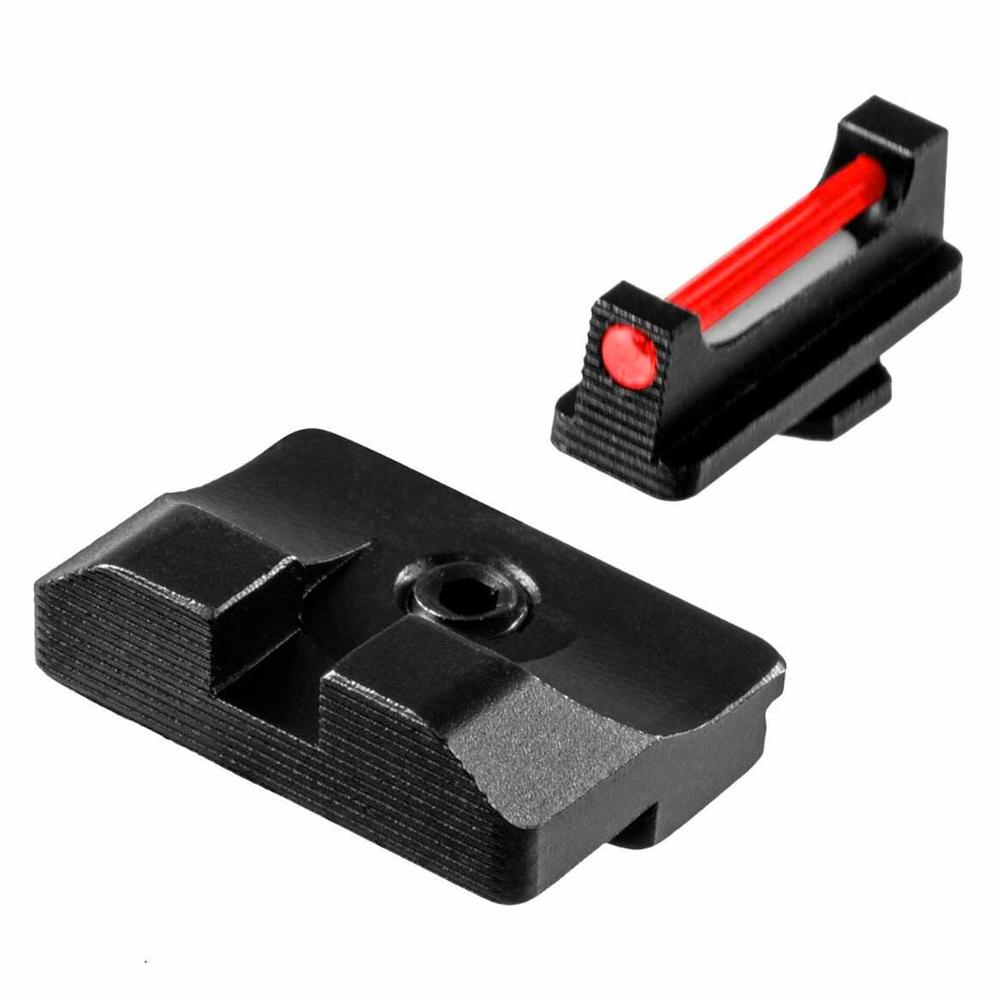 Truglo Fiber Optic Pro Sight Set Red Front Black Back for Glock MOS 17, 19, 34-35, 45 - Truglo