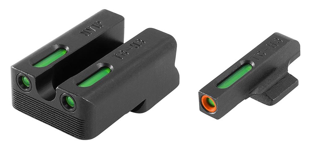 Truglo TFX Pro Tritium/Fiber-Optic Day/Night Sights Fit Novak LoMount cut .270 front / .450 rear - Orange Outline Front/Rear Green - Truglo